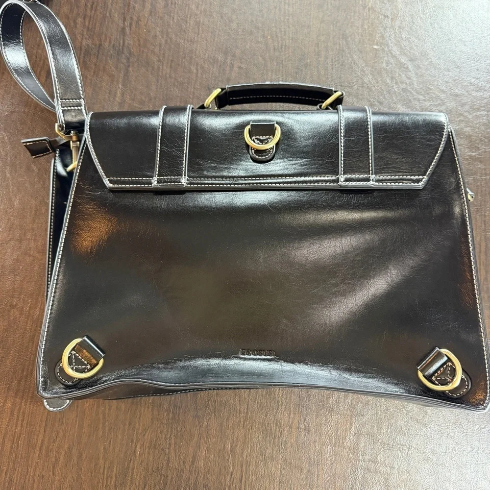 Ecosusi Women's Faux Leather Classic Big Briefcase Black